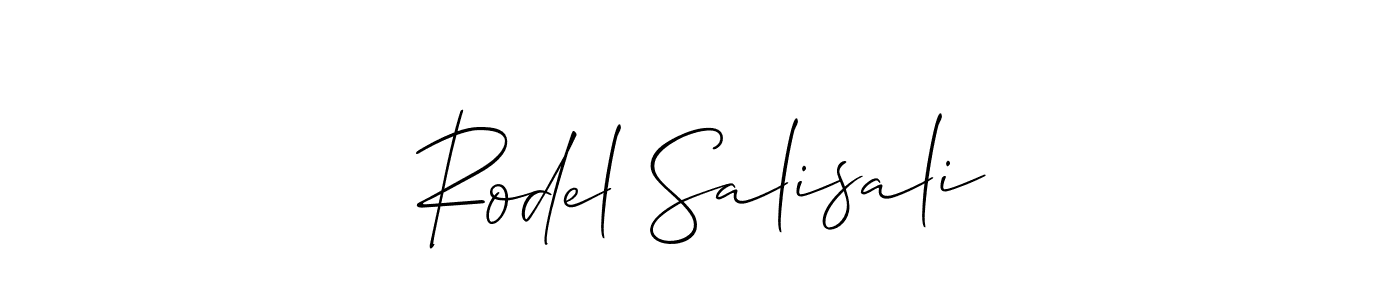 How to make Rodel Salisali name signature. Use Allison_Script style for creating short signs online. This is the latest handwritten sign. Rodel Salisali signature style 2 images and pictures png