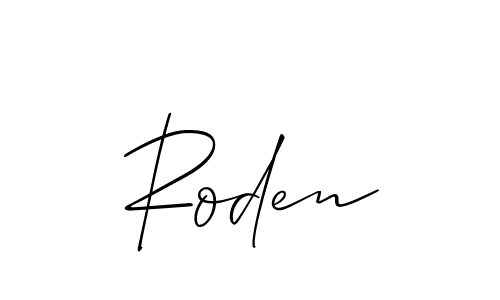 The best way (Allison_Script) to make a short signature is to pick only two or three words in your name. The name Roden include a total of six letters. For converting this name. Roden signature style 2 images and pictures png