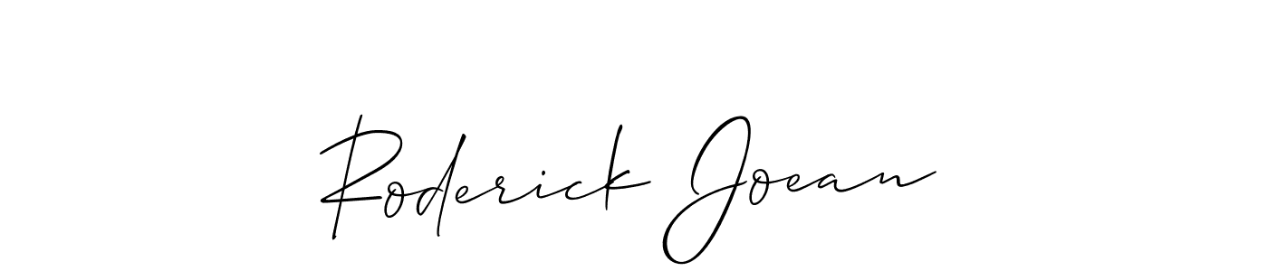 How to make Roderick Joean name signature. Use Allison_Script style for creating short signs online. This is the latest handwritten sign. Roderick Joean signature style 2 images and pictures png