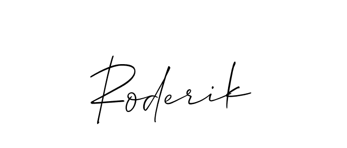 Make a beautiful signature design for name Roderik. With this signature (Allison_Script) style, you can create a handwritten signature for free. Roderik signature style 2 images and pictures png