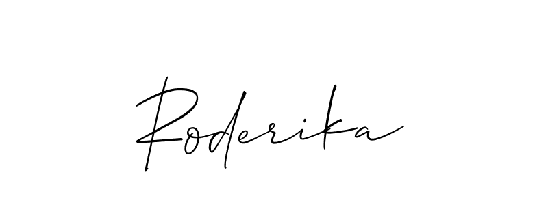 Also we have Roderika name is the best signature style. Create professional handwritten signature collection using Allison_Script autograph style. Roderika signature style 2 images and pictures png