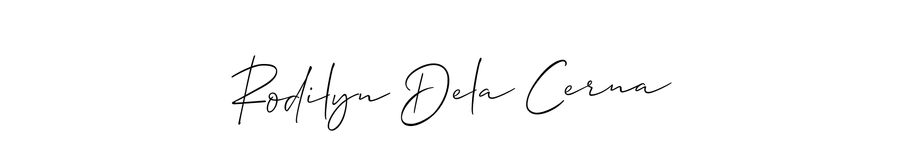 Make a short Rodilyn Dela Cerna signature style. Manage your documents anywhere anytime using Allison_Script. Create and add eSignatures, submit forms, share and send files easily. Rodilyn Dela Cerna signature style 2 images and pictures png