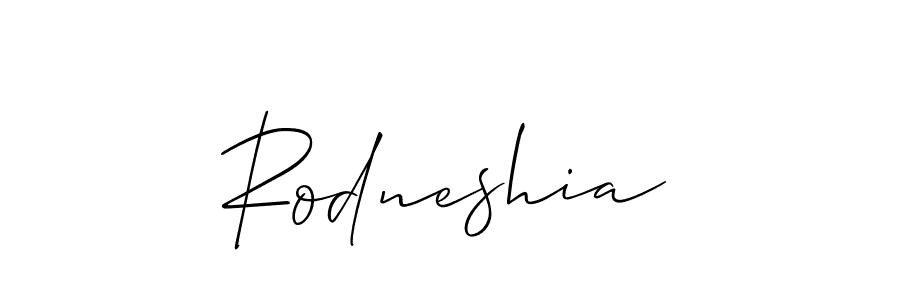 Make a short Rodneshia signature style. Manage your documents anywhere anytime using Allison_Script. Create and add eSignatures, submit forms, share and send files easily. Rodneshia signature style 2 images and pictures png