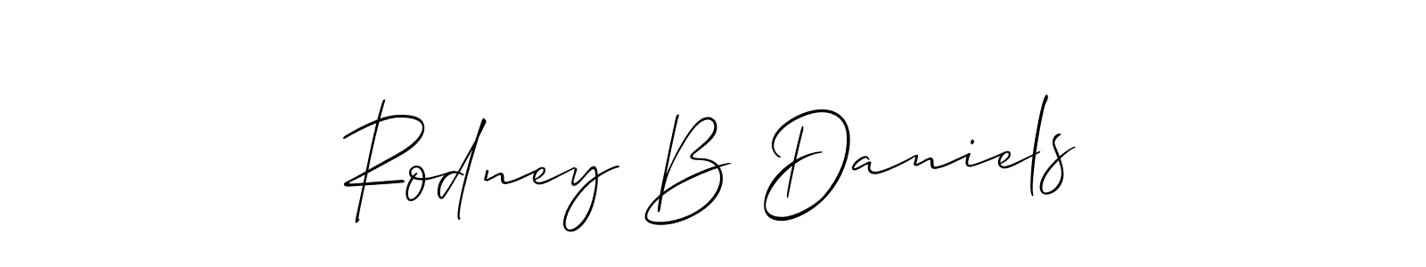 if you are searching for the best signature style for your name Rodney B Daniels. so please give up your signature search. here we have designed multiple signature styles  using Allison_Script. Rodney B Daniels signature style 2 images and pictures png