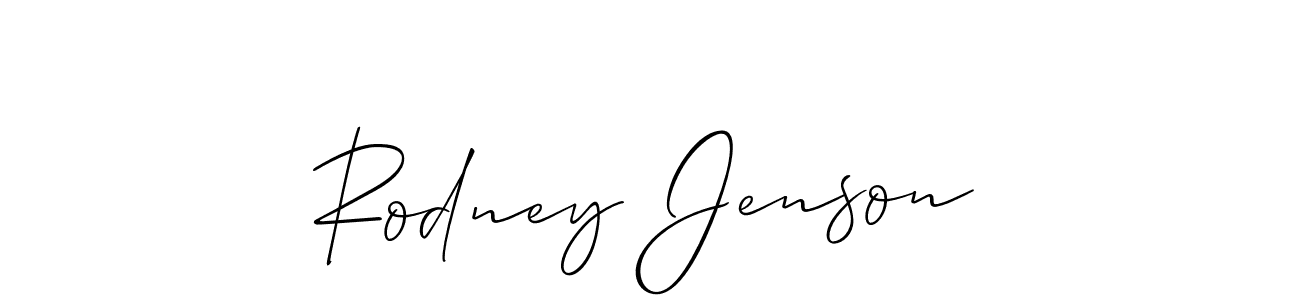 Allison_Script is a professional signature style that is perfect for those who want to add a touch of class to their signature. It is also a great choice for those who want to make their signature more unique. Get Rodney Jenson name to fancy signature for free. Rodney Jenson signature style 2 images and pictures png