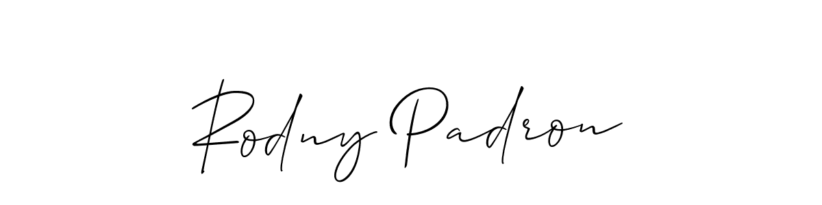 The best way (Allison_Script) to make a short signature is to pick only two or three words in your name. The name Rodny Padron include a total of six letters. For converting this name. Rodny Padron signature style 2 images and pictures png