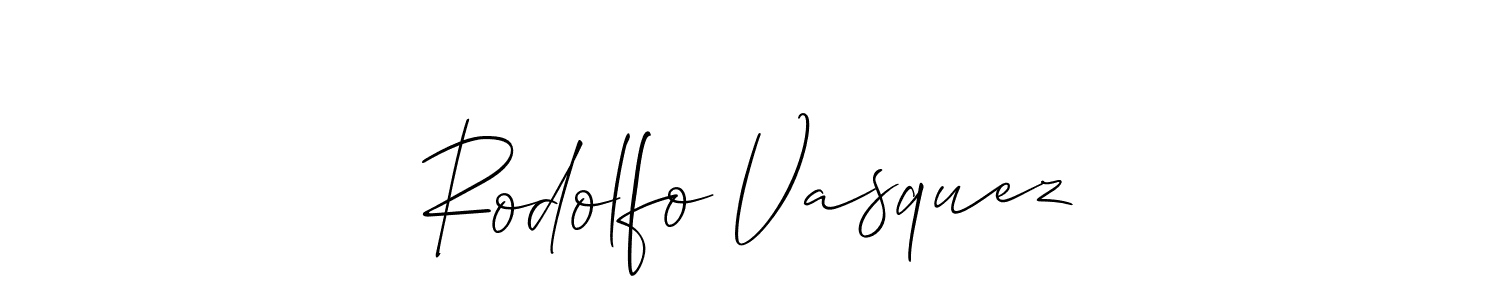 The best way (Allison_Script) to make a short signature is to pick only two or three words in your name. The name Rodolfo Vasquez include a total of six letters. For converting this name. Rodolfo Vasquez signature style 2 images and pictures png