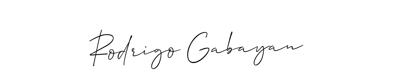 The best way (Allison_Script) to make a short signature is to pick only two or three words in your name. The name Rodrigo Gabayan include a total of six letters. For converting this name. Rodrigo Gabayan signature style 2 images and pictures png