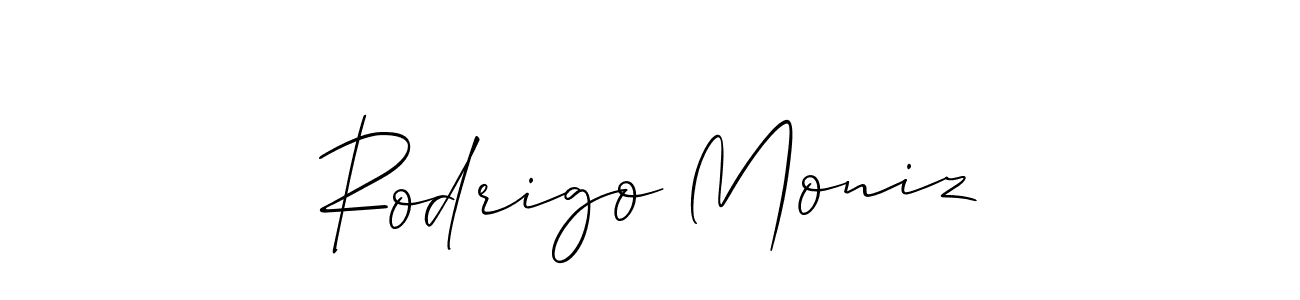 Create a beautiful signature design for name Rodrigo Moniz. With this signature (Allison_Script) fonts, you can make a handwritten signature for free. Rodrigo Moniz signature style 2 images and pictures png