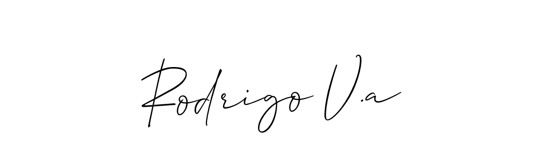 Make a beautiful signature design for name Rodrigo V.a. With this signature (Allison_Script) style, you can create a handwritten signature for free. Rodrigo V.a signature style 2 images and pictures png