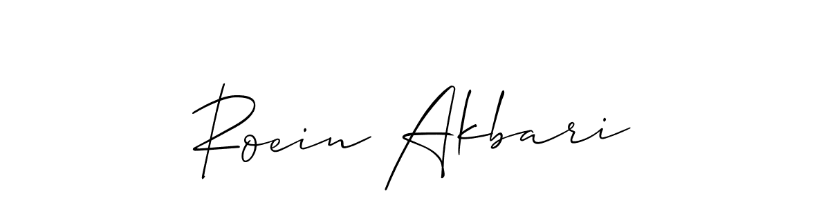 Design your own signature with our free online signature maker. With this signature software, you can create a handwritten (Allison_Script) signature for name Roein Akbari. Roein Akbari signature style 2 images and pictures png
