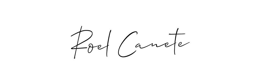 The best way (Allison_Script) to make a short signature is to pick only two or three words in your name. The name Roel Canete include a total of six letters. For converting this name. Roel Canete signature style 2 images and pictures png