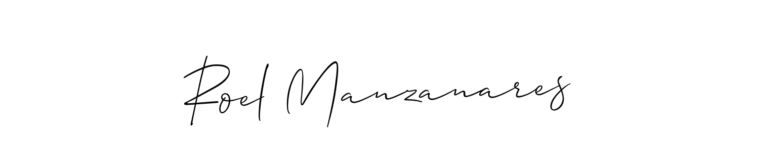 Create a beautiful signature design for name Roel Manzanares. With this signature (Allison_Script) fonts, you can make a handwritten signature for free. Roel Manzanares signature style 2 images and pictures png