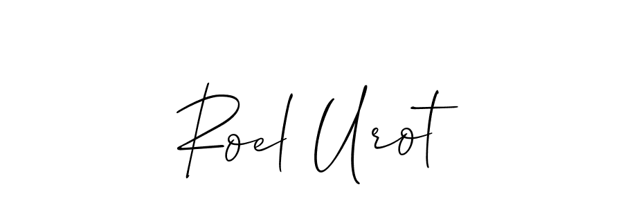 You should practise on your own different ways (Allison_Script) to write your name (Roel Urot) in signature. don't let someone else do it for you. Roel Urot signature style 2 images and pictures png