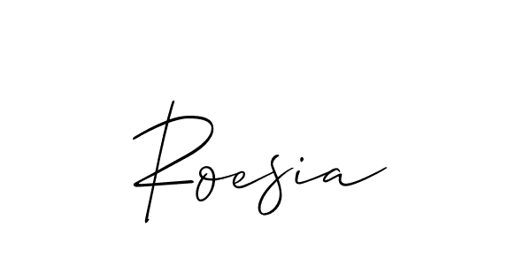 It looks lik you need a new signature style for name Roesia. Design unique handwritten (Allison_Script) signature with our free signature maker in just a few clicks. Roesia signature style 2 images and pictures png