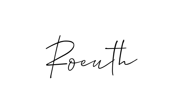 Design your own signature with our free online signature maker. With this signature software, you can create a handwritten (Allison_Script) signature for name Roeuth. Roeuth signature style 2 images and pictures png