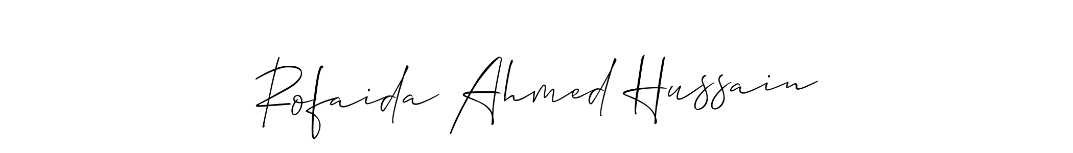 You should practise on your own different ways (Allison_Script) to write your name (Rofaida Ahmed Hussain) in signature. don't let someone else do it for you. Rofaida Ahmed Hussain signature style 2 images and pictures png