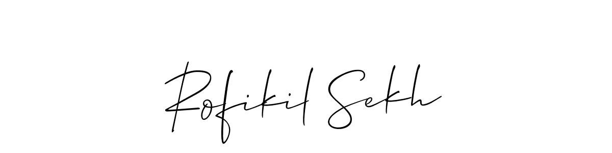 Check out images of Autograph of Rofikil Sekh name. Actor Rofikil Sekh Signature Style. Allison_Script is a professional sign style online. Rofikil Sekh signature style 2 images and pictures png