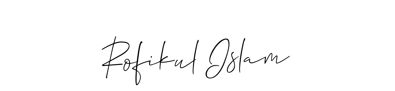 The best way (Allison_Script) to make a short signature is to pick only two or three words in your name. The name Rofikul Islam include a total of six letters. For converting this name. Rofikul Islam signature style 2 images and pictures png