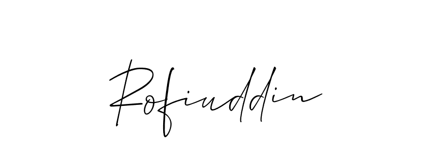 Make a beautiful signature design for name Rofiuddin. With this signature (Allison_Script) style, you can create a handwritten signature for free. Rofiuddin signature style 2 images and pictures png