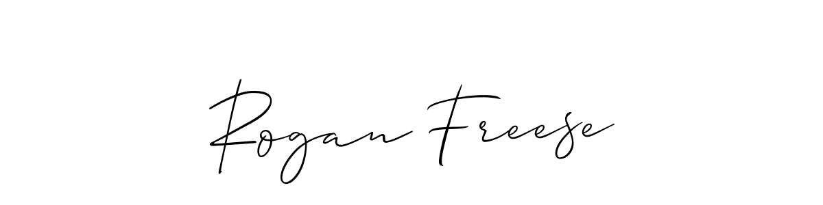 Make a short Rogan Freese signature style. Manage your documents anywhere anytime using Allison_Script. Create and add eSignatures, submit forms, share and send files easily. Rogan Freese signature style 2 images and pictures png