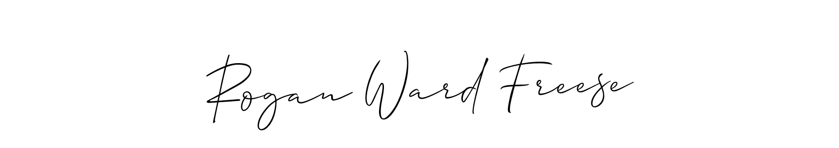How to make Rogan Ward Freese name signature. Use Allison_Script style for creating short signs online. This is the latest handwritten sign. Rogan Ward Freese signature style 2 images and pictures png