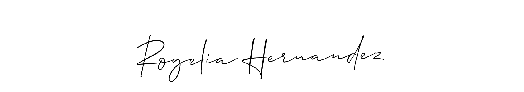 The best way (Allison_Script) to make a short signature is to pick only two or three words in your name. The name Rogelia Hernandez include a total of six letters. For converting this name. Rogelia Hernandez signature style 2 images and pictures png