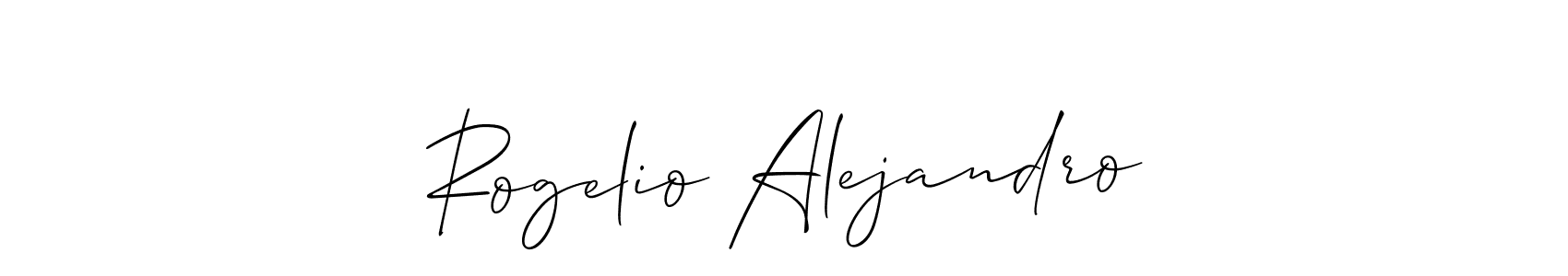 How to make Rogelio Alejandro name signature. Use Allison_Script style for creating short signs online. This is the latest handwritten sign. Rogelio Alejandro signature style 2 images and pictures png