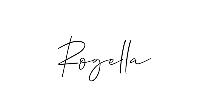 How to make Rogella name signature. Use Allison_Script style for creating short signs online. This is the latest handwritten sign. Rogella signature style 2 images and pictures png