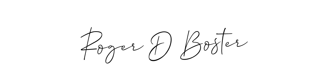 Make a beautiful signature design for name Roger D Boster. With this signature (Allison_Script) style, you can create a handwritten signature for free. Roger D Boster signature style 2 images and pictures png