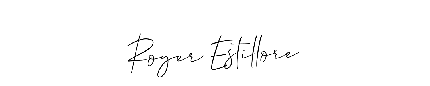 Make a beautiful signature design for name Roger Estillore. With this signature (Allison_Script) style, you can create a handwritten signature for free. Roger Estillore signature style 2 images and pictures png