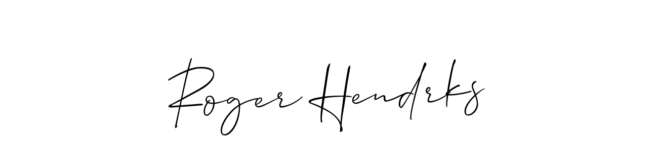 Use a signature maker to create a handwritten signature online. With this signature software, you can design (Allison_Script) your own signature for name Roger Hendrks. Roger Hendrks signature style 2 images and pictures png