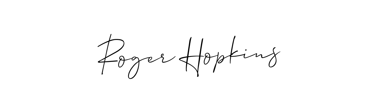 How to make Roger Hopkins signature? Allison_Script is a professional autograph style. Create handwritten signature for Roger Hopkins name. Roger Hopkins signature style 2 images and pictures png