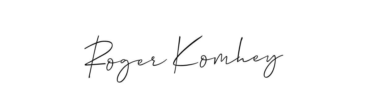 The best way (Allison_Script) to make a short signature is to pick only two or three words in your name. The name Roger Komhey include a total of six letters. For converting this name. Roger Komhey signature style 2 images and pictures png
