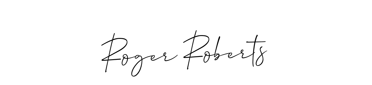 Make a beautiful signature design for name Roger Roberts. With this signature (Allison_Script) style, you can create a handwritten signature for free. Roger Roberts signature style 2 images and pictures png