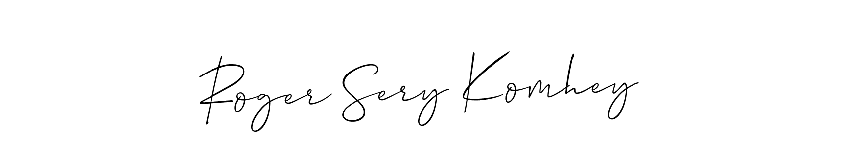 Similarly Allison_Script is the best handwritten signature design. Signature creator online .You can use it as an online autograph creator for name Roger Sery Komhey. Roger Sery Komhey signature style 2 images and pictures png