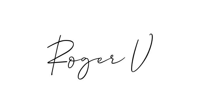 Use a signature maker to create a handwritten signature online. With this signature software, you can design (Allison_Script) your own signature for name Roger V. Roger V signature style 2 images and pictures png