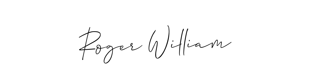 Allison_Script is a professional signature style that is perfect for those who want to add a touch of class to their signature. It is also a great choice for those who want to make their signature more unique. Get Roger William name to fancy signature for free. Roger William signature style 2 images and pictures png