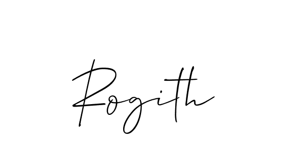 How to make Rogith name signature. Use Allison_Script style for creating short signs online. This is the latest handwritten sign. Rogith signature style 2 images and pictures png