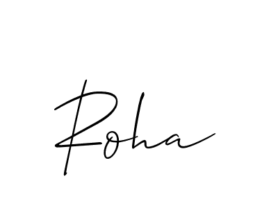 Allison_Script is a professional signature style that is perfect for those who want to add a touch of class to their signature. It is also a great choice for those who want to make their signature more unique. Get Roha name to fancy signature for free. Roha signature style 2 images and pictures png