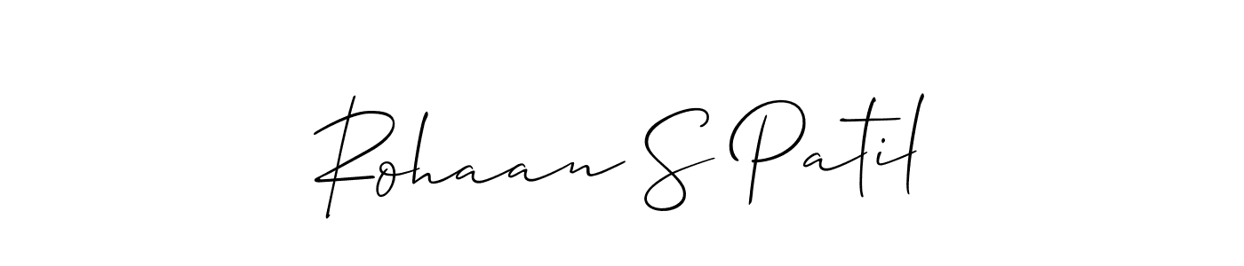 Make a beautiful signature design for name Rohaan S Patil. With this signature (Allison_Script) style, you can create a handwritten signature for free. Rohaan S Patil signature style 2 images and pictures png