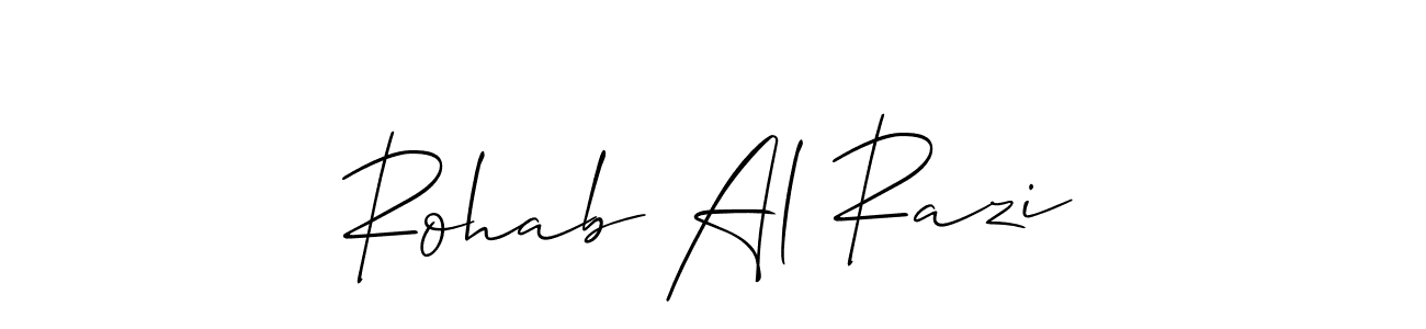 Create a beautiful signature design for name Rohab Al Razi. With this signature (Allison_Script) fonts, you can make a handwritten signature for free. Rohab Al Razi signature style 2 images and pictures png
