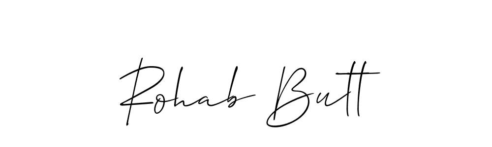 Create a beautiful signature design for name Rohab Butt. With this signature (Allison_Script) fonts, you can make a handwritten signature for free. Rohab Butt signature style 2 images and pictures png