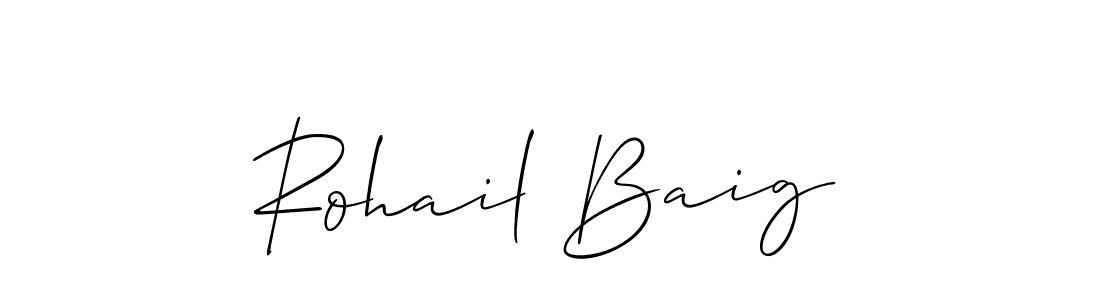 Also we have Rohail Baig name is the best signature style. Create professional handwritten signature collection using Allison_Script autograph style. Rohail Baig signature style 2 images and pictures png