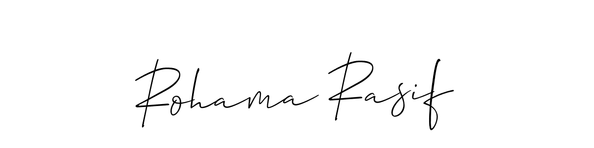 It looks lik you need a new signature style for name Rohama Rasif. Design unique handwritten (Allison_Script) signature with our free signature maker in just a few clicks. Rohama Rasif signature style 2 images and pictures png