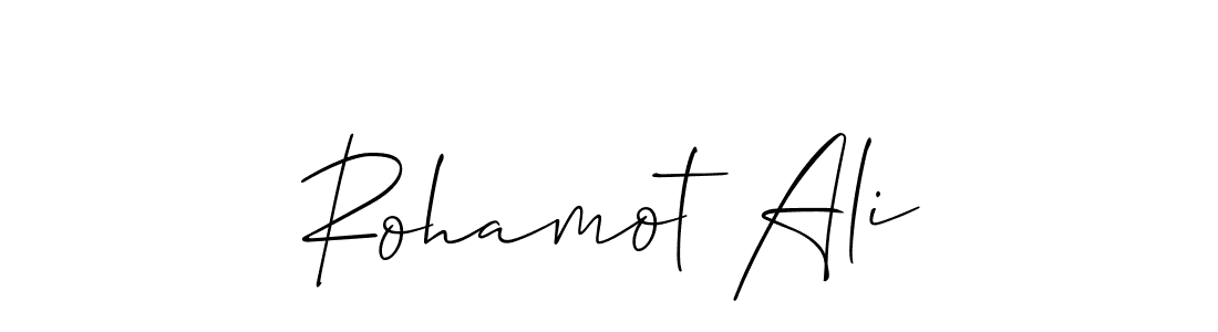 Make a beautiful signature design for name Rohamot Ali. With this signature (Allison_Script) style, you can create a handwritten signature for free. Rohamot Ali signature style 2 images and pictures png