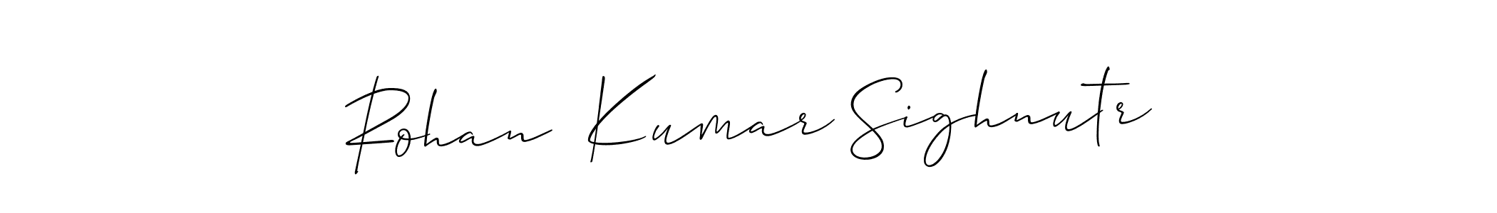 Make a short Rohan  Kumar Sighnutr signature style. Manage your documents anywhere anytime using Allison_Script. Create and add eSignatures, submit forms, share and send files easily. Rohan  Kumar Sighnutr signature style 2 images and pictures png