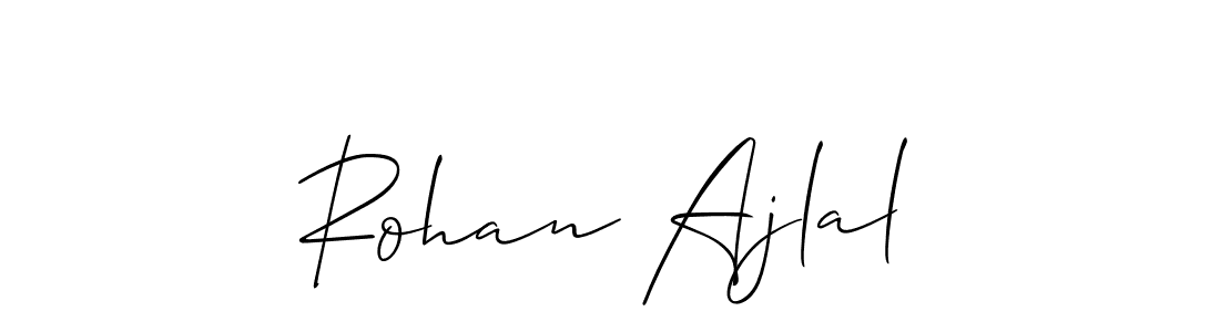 Allison_Script is a professional signature style that is perfect for those who want to add a touch of class to their signature. It is also a great choice for those who want to make their signature more unique. Get Rohan Ajlal name to fancy signature for free. Rohan Ajlal signature style 2 images and pictures png