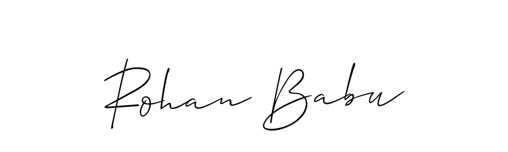 if you are searching for the best signature style for your name Rohan Babu. so please give up your signature search. here we have designed multiple signature styles  using Allison_Script. Rohan Babu signature style 2 images and pictures png