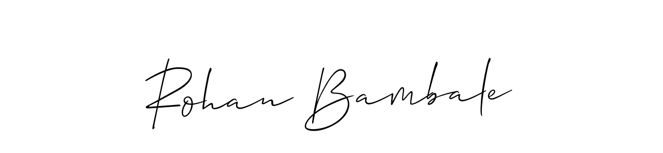 The best way (Allison_Script) to make a short signature is to pick only two or three words in your name. The name Rohan Bambale include a total of six letters. For converting this name. Rohan Bambale signature style 2 images and pictures png